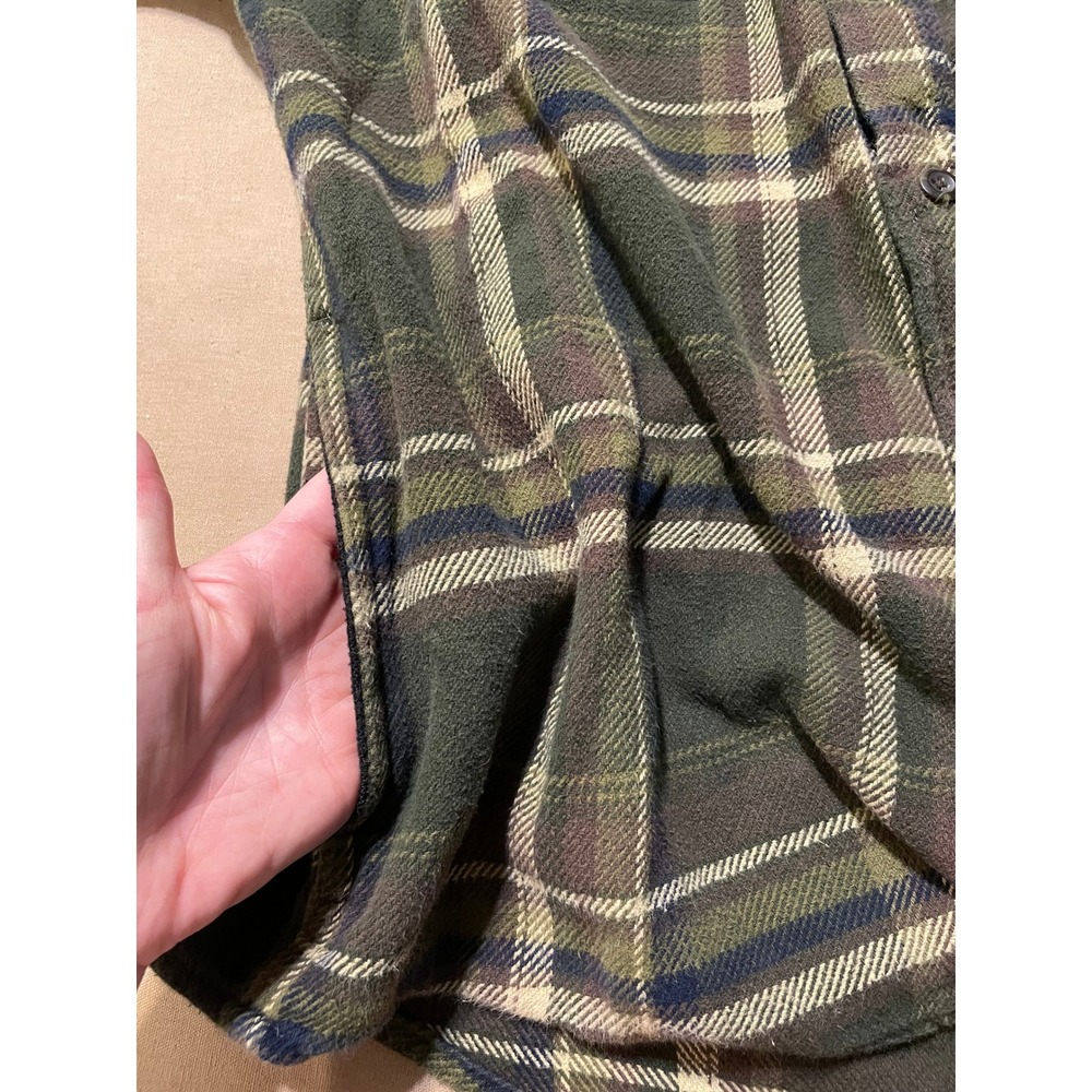 Orvis Heavyweight Flannel XL Green Plaid Side In-seam Pockets Fishing Outdoor - Picture 5 of 8